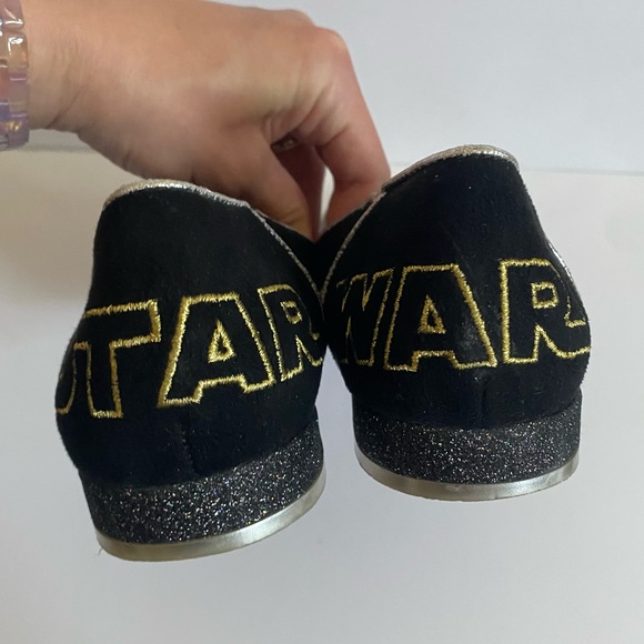 Star Wars x Irregular Choice London C-3PO black suede flat loafers, Women’s 7.5 - Picture 9 of 12